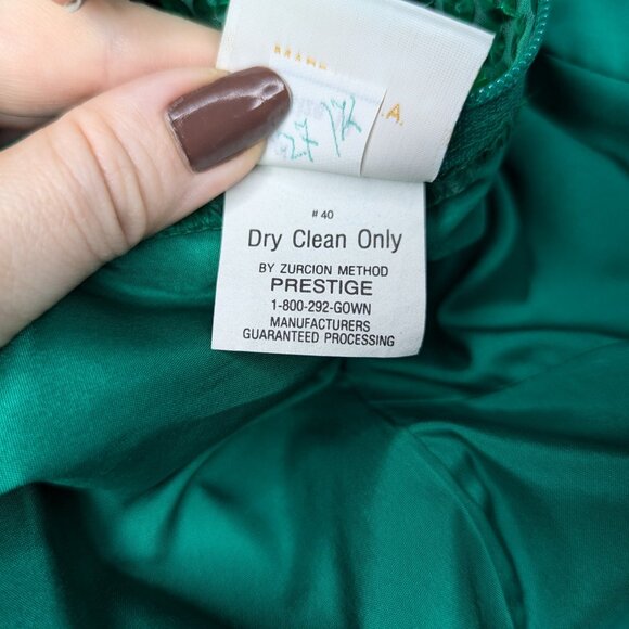Vintage Alyce Designs Green Sequin Asymmetrical Dress Size 10 - Picture 11 of 16